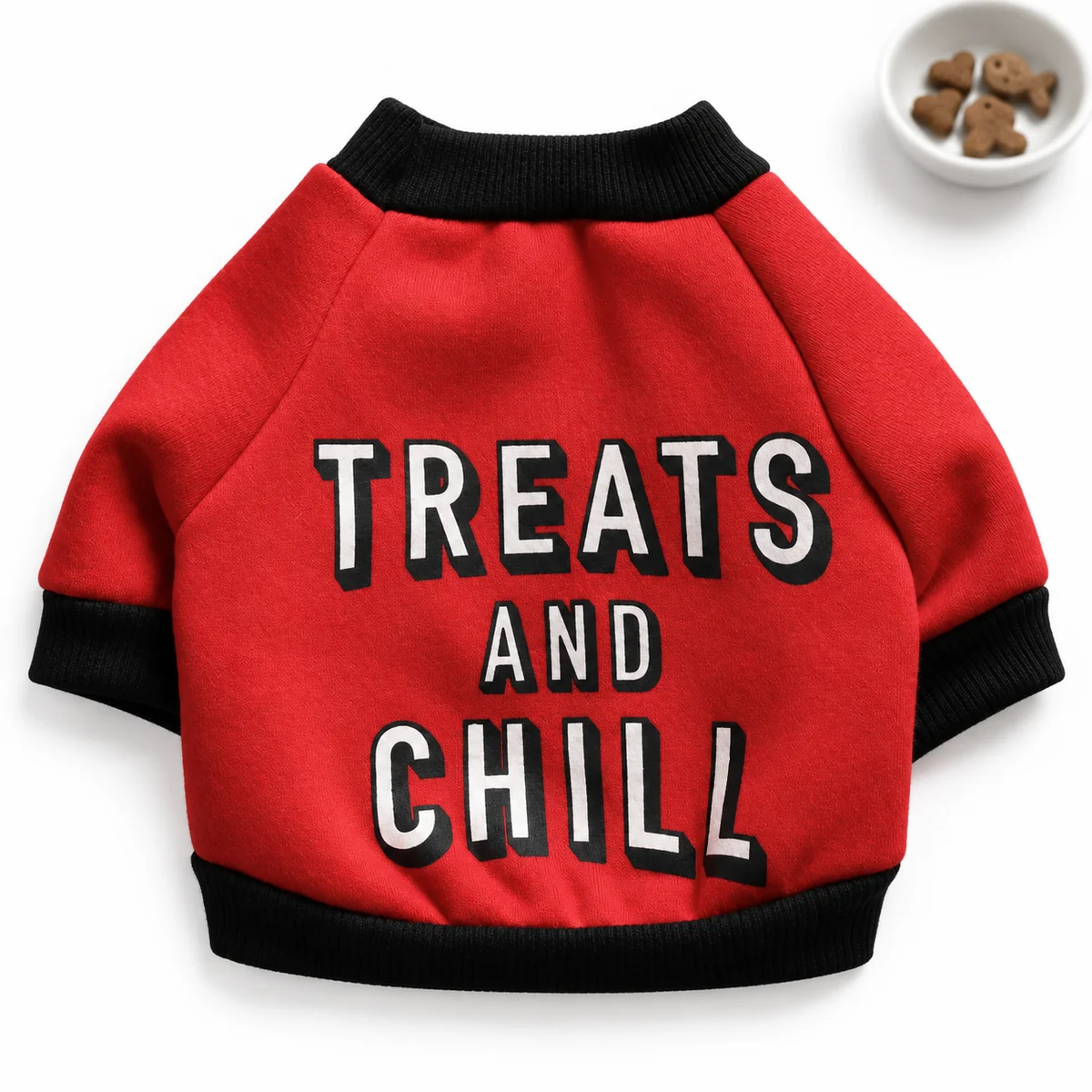 Red Treats and Chill fleece cat sweater